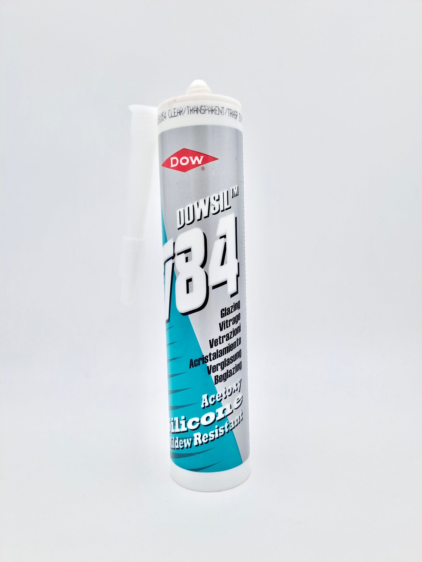 Cartuccia silicone Dow 784T trasparente acetico 310 ml-RIC000089